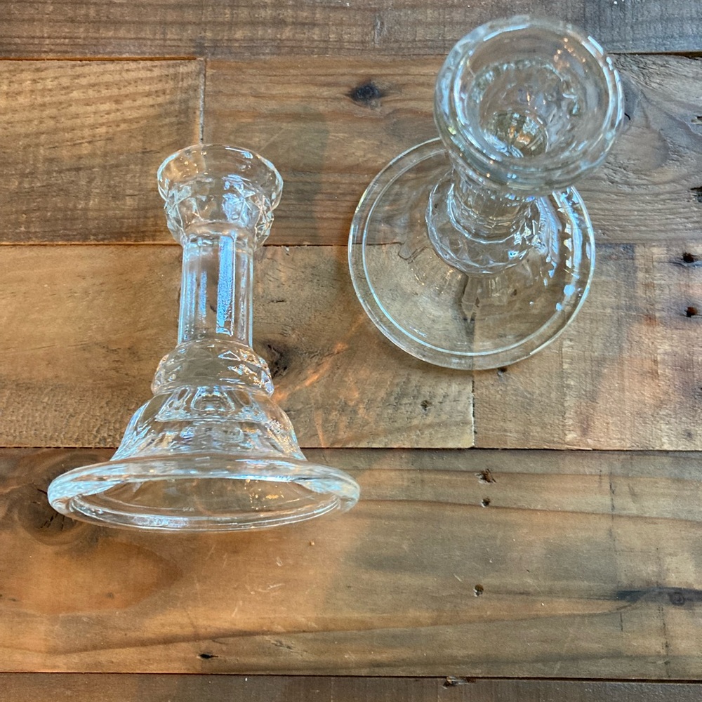 Clear glass candle holders